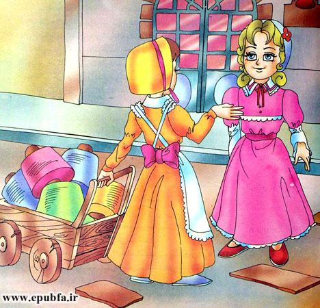 گاری، انباشته از دوکهای چوبی سنگین بود و دخترک بهزحمت آن را میکشید.